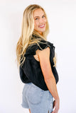 NEW!! Poppy Linen Blouse in Black