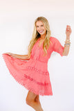 NEW!! Elaina Eyelet Dress in Coral