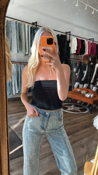 BACK IN STOCK!! Midland High Rise Rhinestone Jeans in Denim