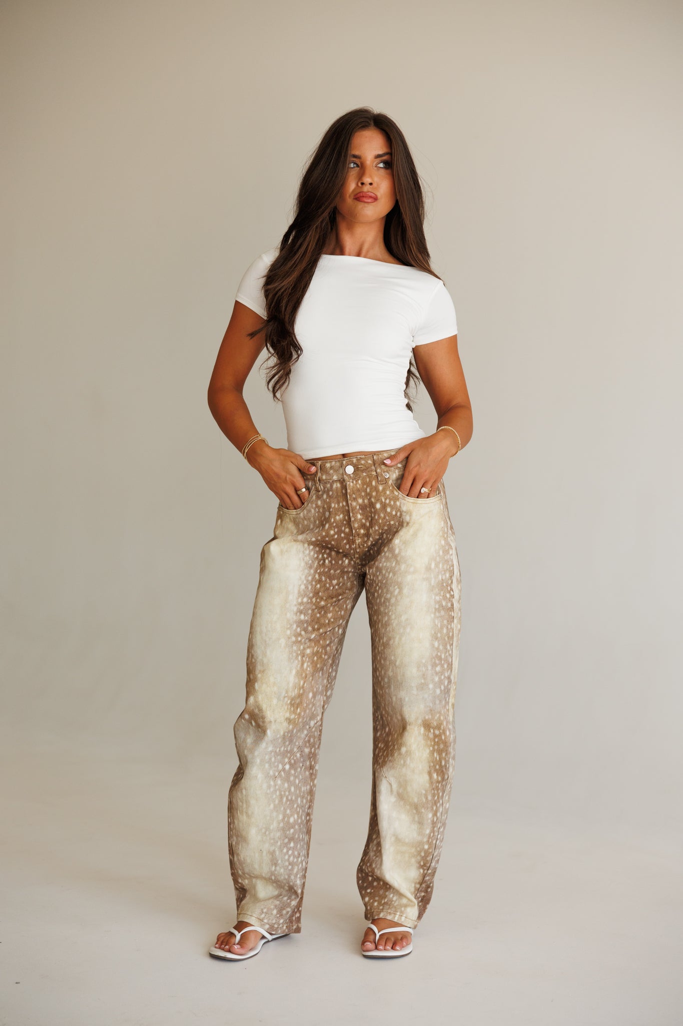 Dakota Barrel Leg Jeans in Light Bambi