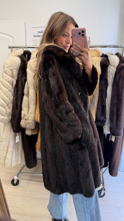 #30 Vintage Mahogany Mink Coat Size S/M