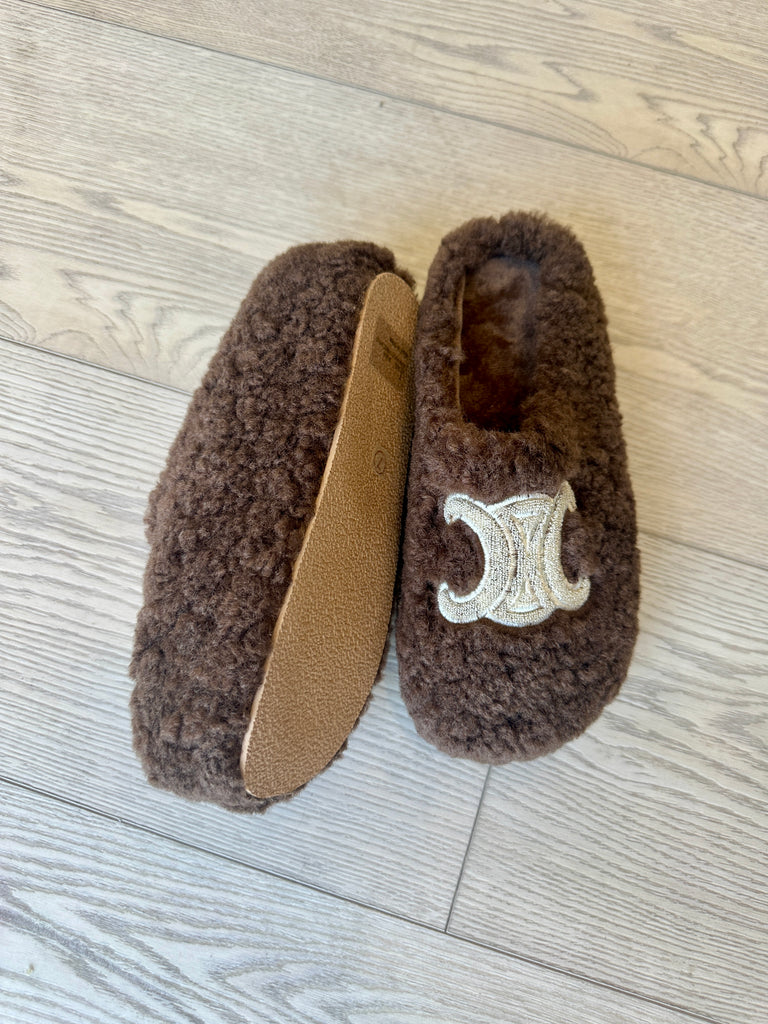 NEW!! Sasha Platform Slippers in Brown