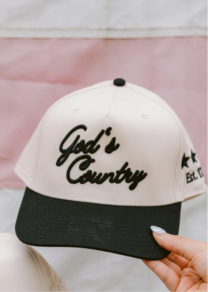 NEW!! God's Country Trucker Hat in Black