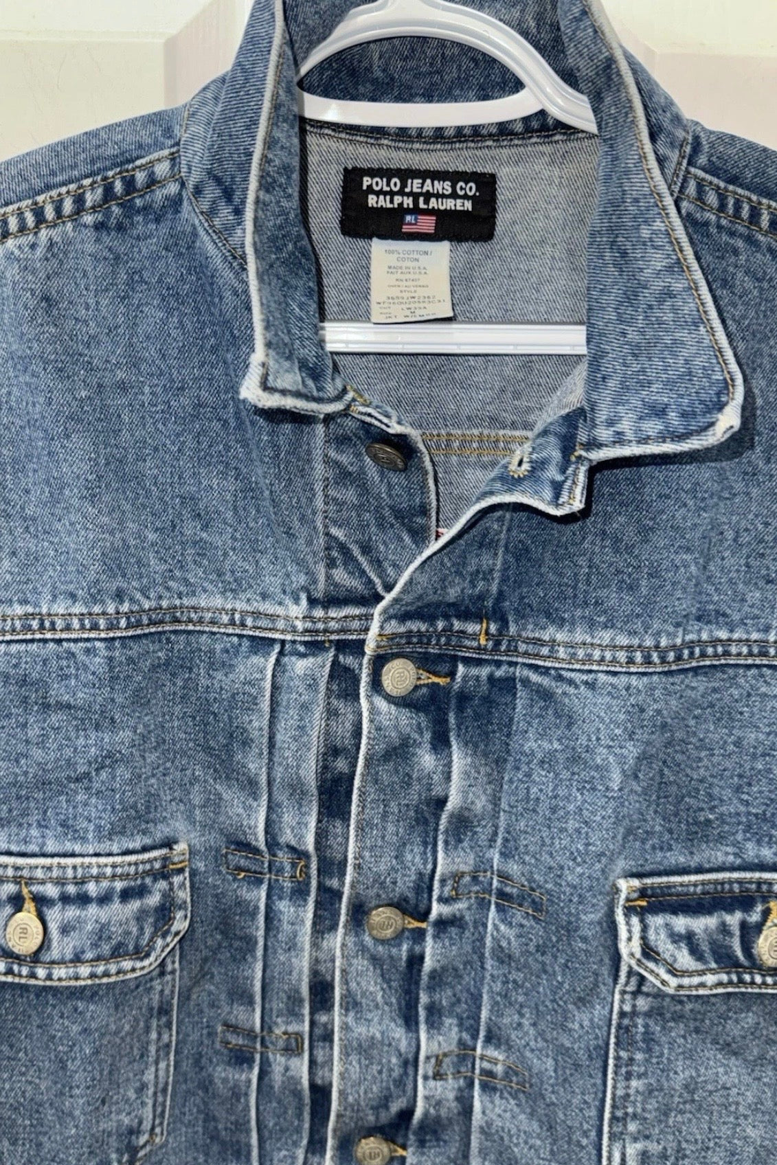 NEW!! Vintage Ralph Lauren Denim American Flag Jacket - Size Medium
