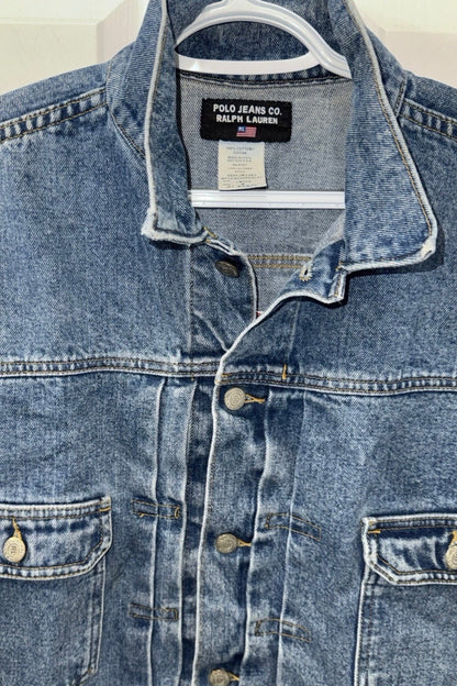 NEW!! Vintage Ralph Lauren Denim American Flag Jacket - Size Medium