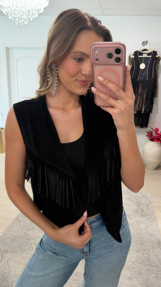 Vintage Double D Ranch Fringe Vest Size Large