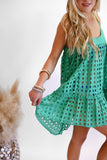 AS SEEN ON SARAH LIT!! Eyelet High Low Coverup in Green