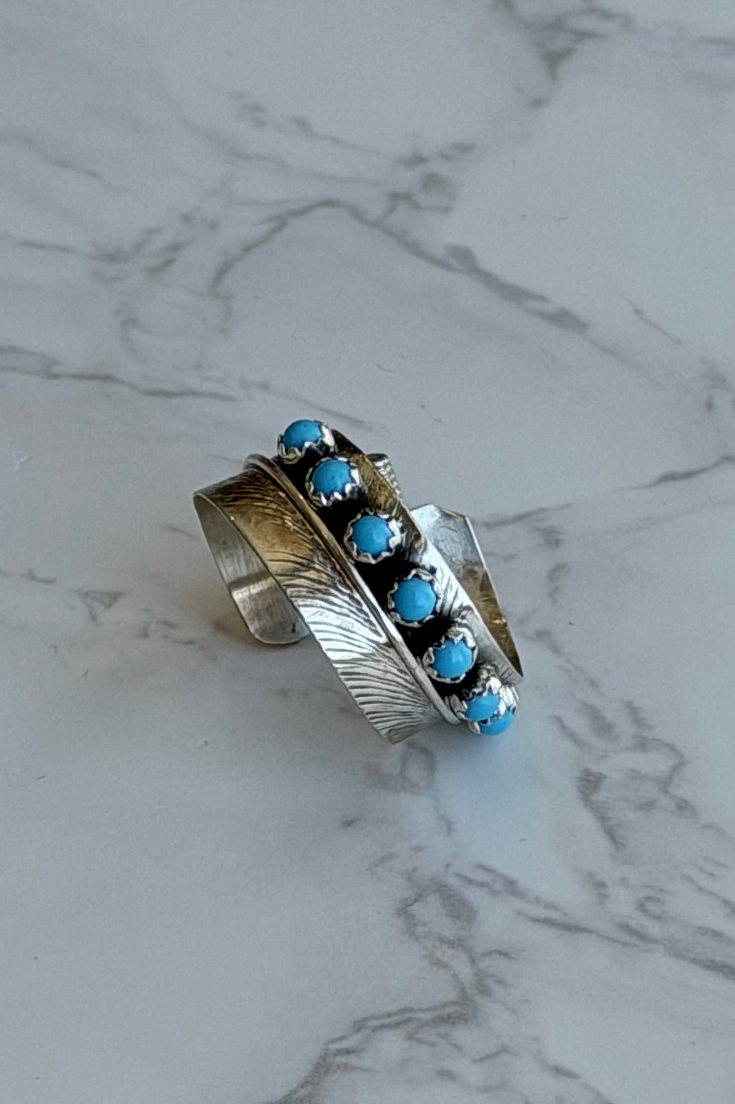 "Hadley" Adjustable Kingman Turquoise Ring