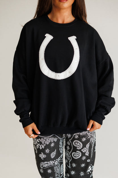 Horseshoe Sweatshirt in Black