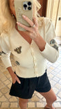 NEW!! Crystal Bee Cardigan in White