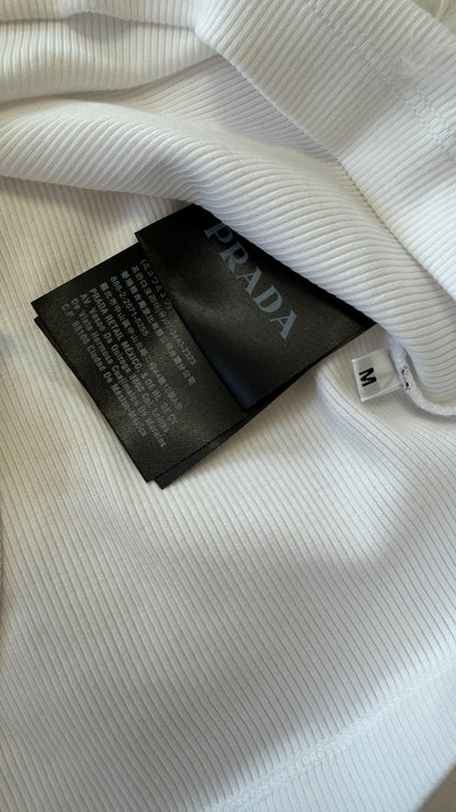 Vintage Prada Logo Ribbed Tank Size Medium