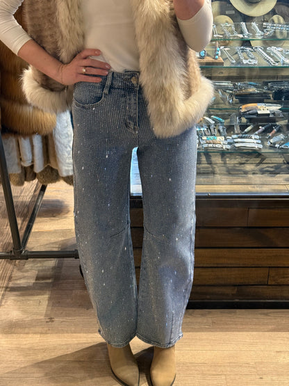 NEW!! The Westgate Light Denim Barrel Rhinestone Jean