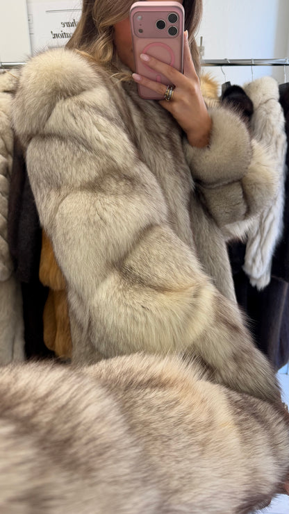 #6 Vintage Blue Fox Jacket Size Small