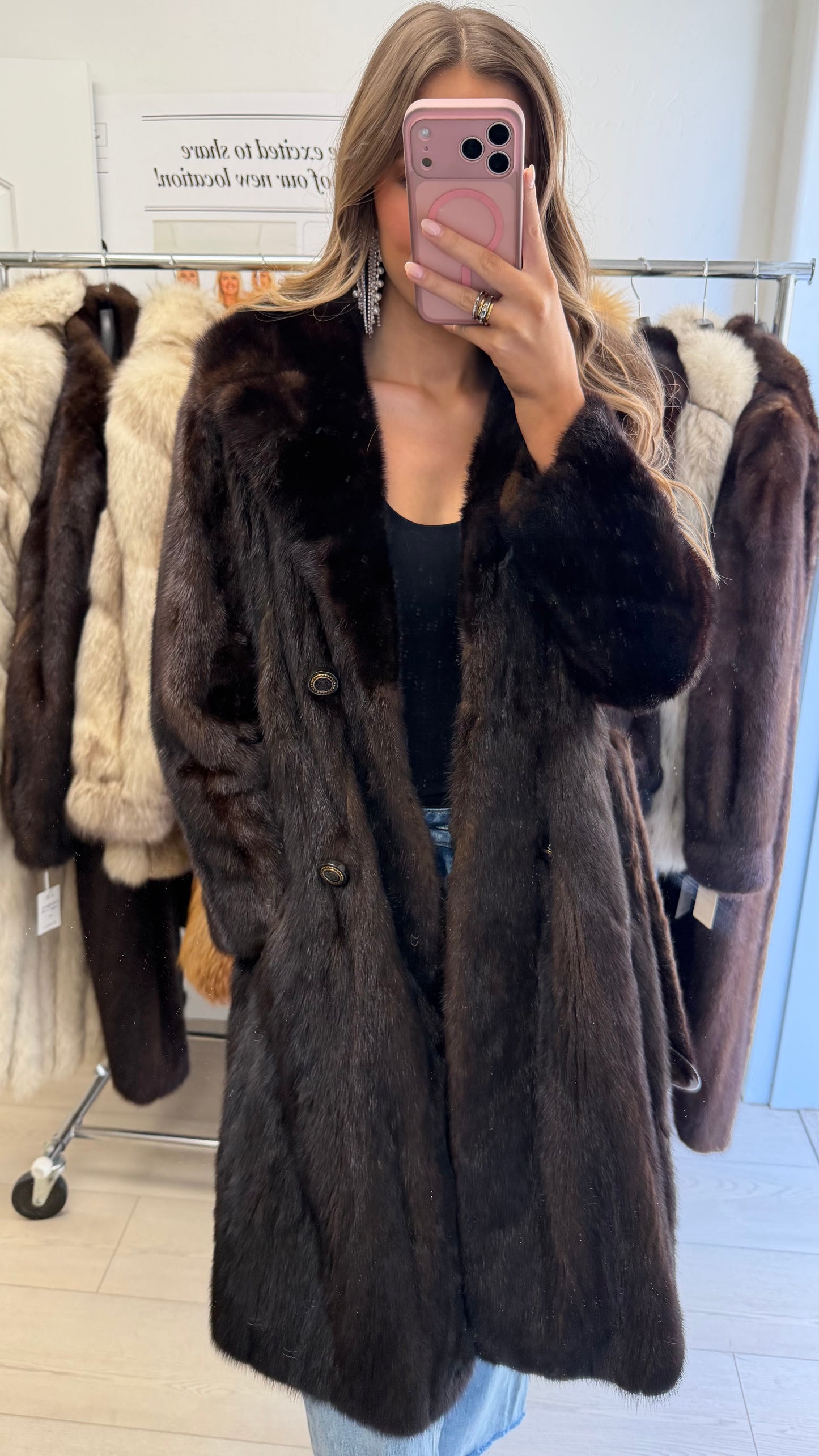 #30 Vintage Mahogany Mink Coat Size S/M