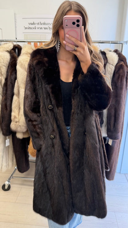 #30 Vintage Mahogany Mink Coat Size S/M