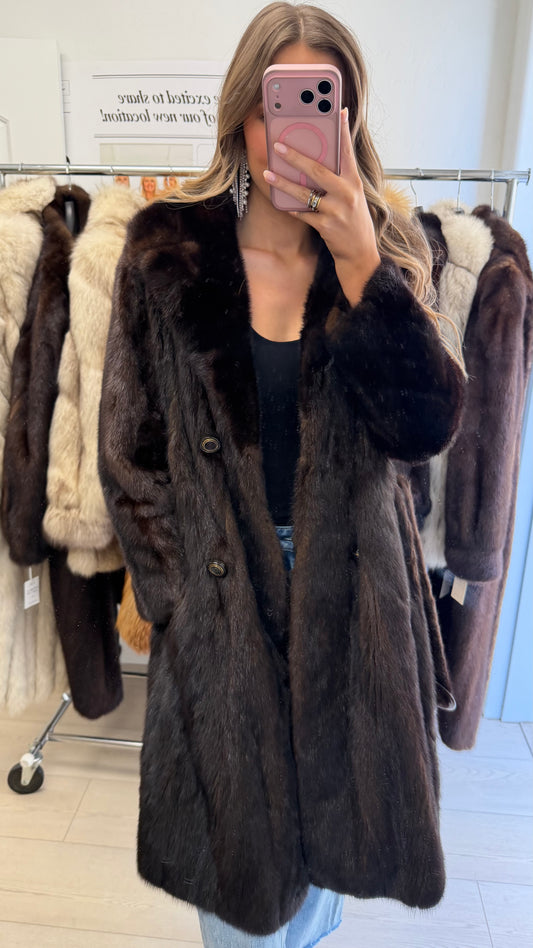 #30 Vintage Mahogany Mink Coat Size S/M
