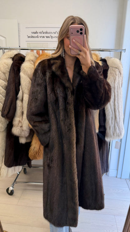 #23 Vintage Mahogany Mink Coat Size Medium