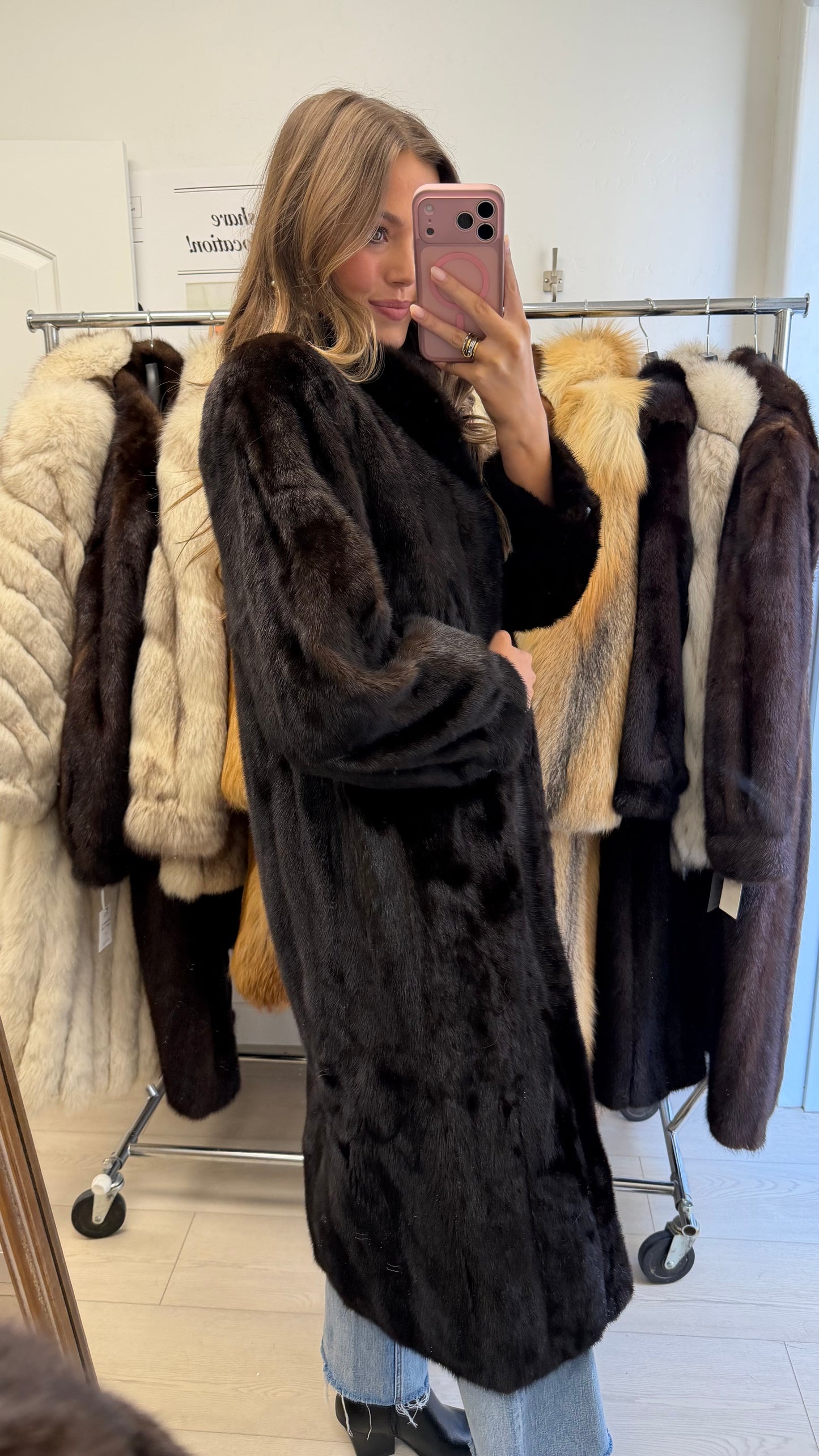 #29 Vintage Mahogany Mink Coat Size XS/S