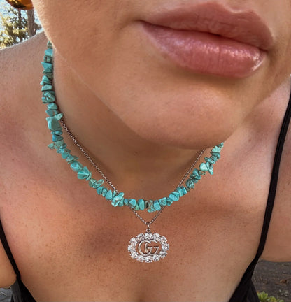AS SEEN ON CASSIDY! Authentic Vintage Crystal G Pendant Necklace in Gold or Silver in Medium