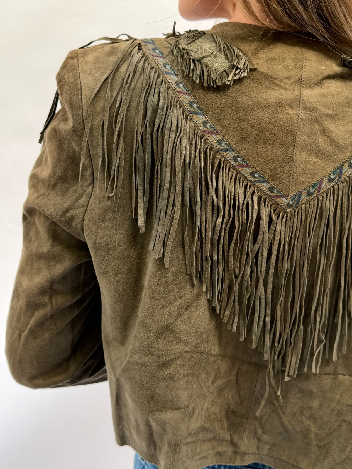 Vintage Roberto Cavalli Suede Fringe Jacket Size Medium