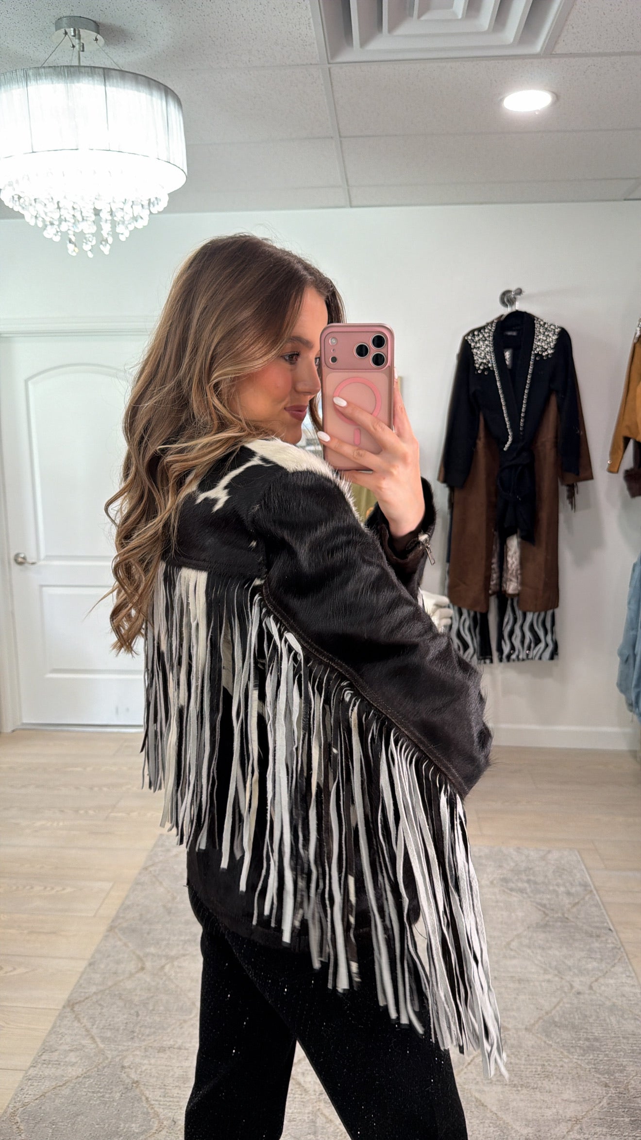 NEW!! Cowhide Jacket with Fringe #3 - Size X-Large