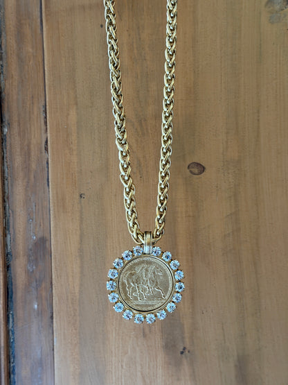 NEW!! Horse and Rhinestone Pendant Necklace