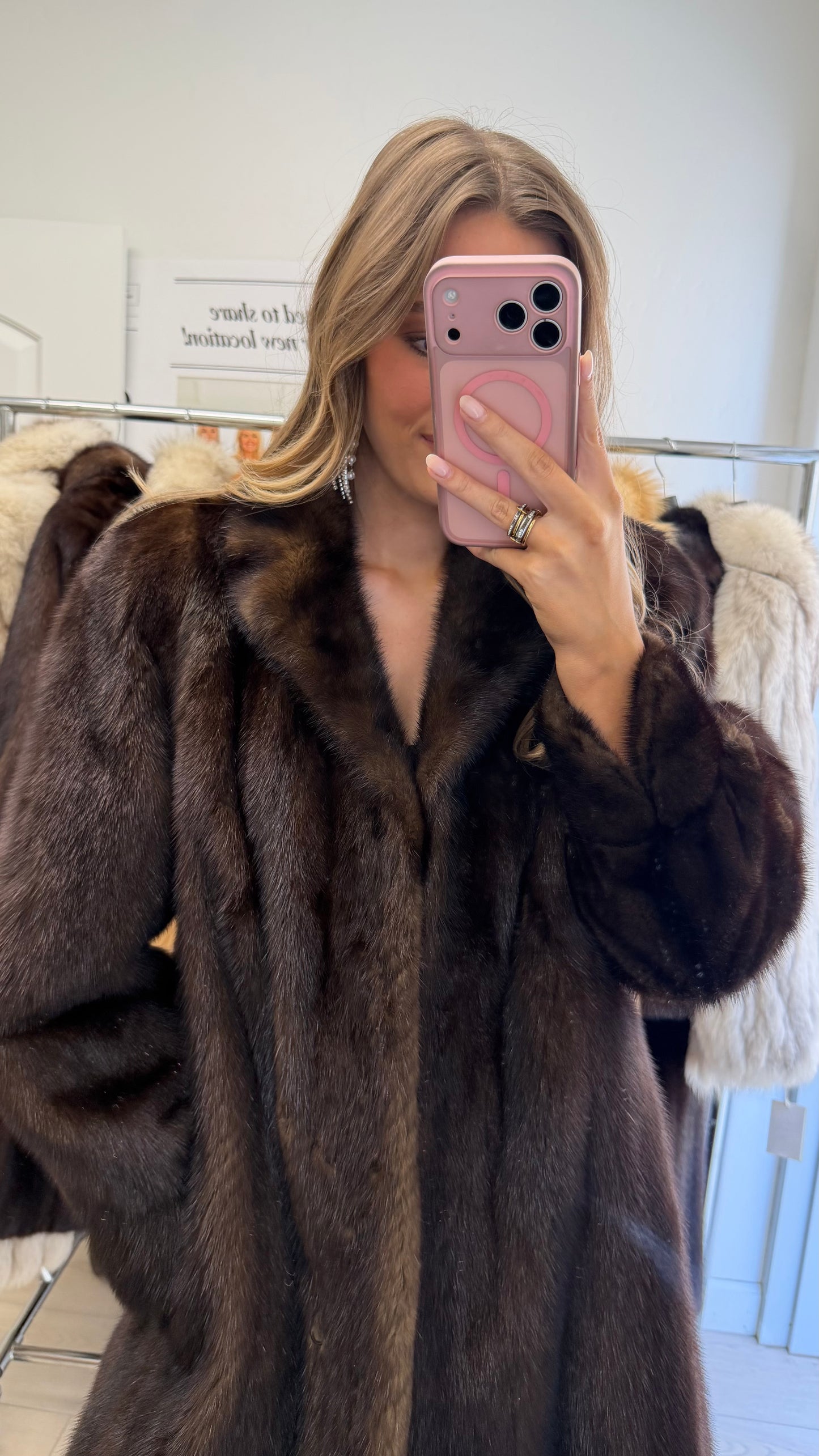 #23 Vintage Mahogany Mink Coat Size Medium