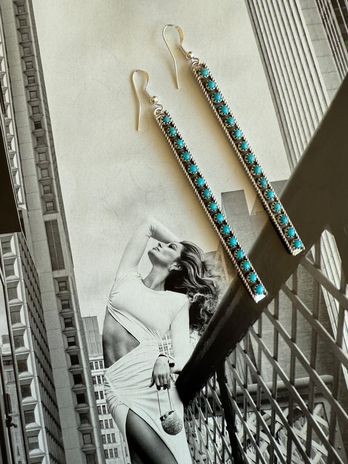 NEW!! "Mirage" Kingman Turquoise Drop Earrings