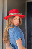 NEW!! GB ORIGINAL: The Luxe Banded Suede Hat in Red