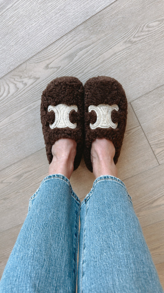 NEW!! Sasha Platform Slippers in Brown