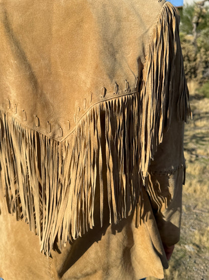 Vintage Scully Suede Fringe Button Jacket Size 8