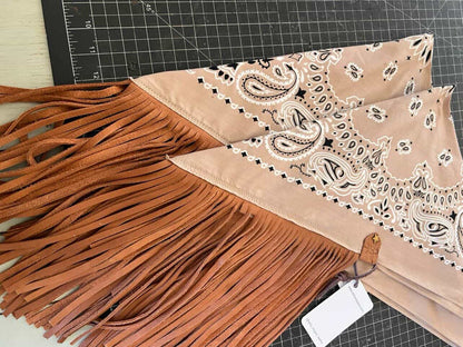 Leather Fringe & Star Bandana in 2 Colors
