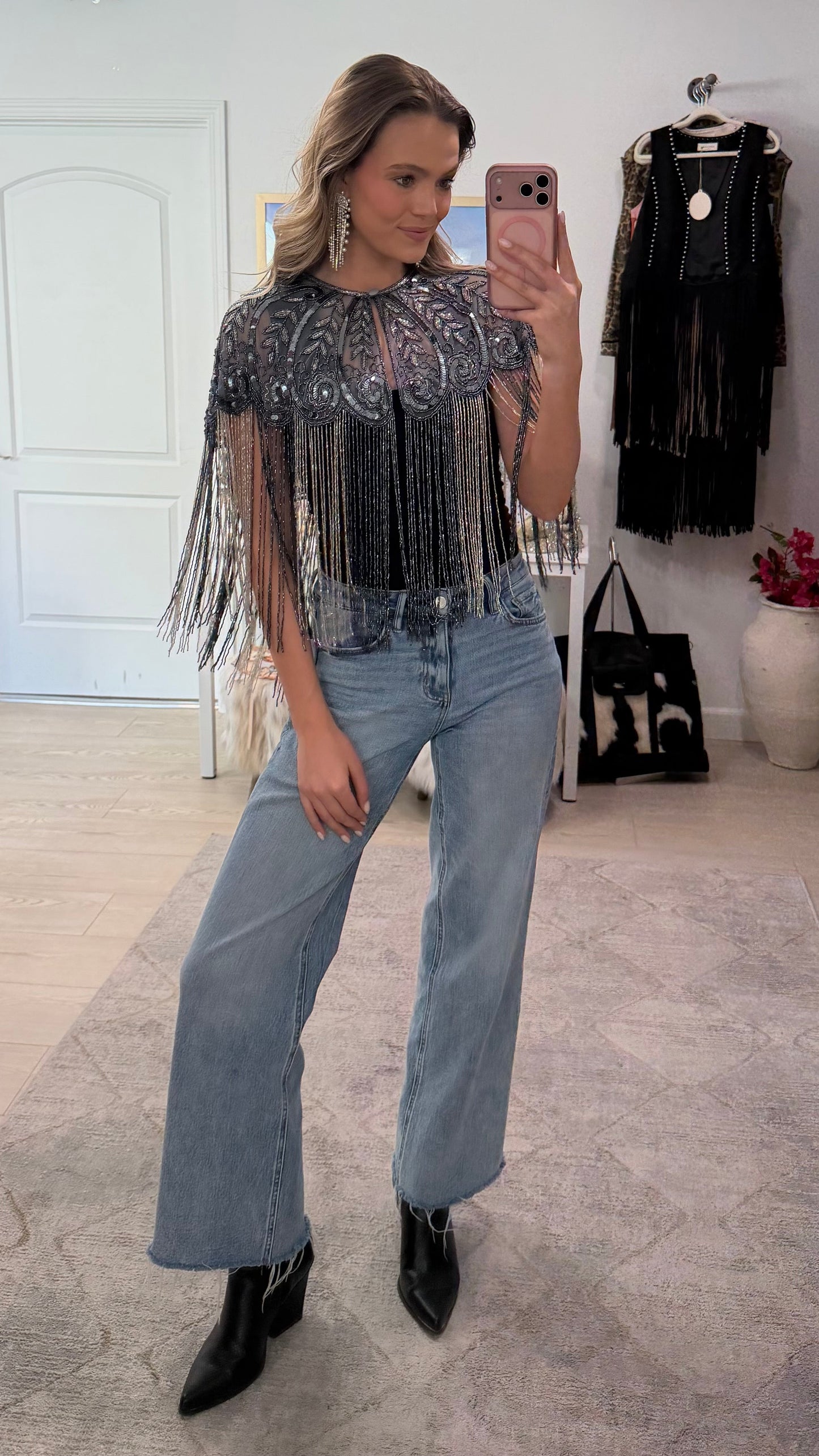 NEW!! VIP Beaded Cape in Navy