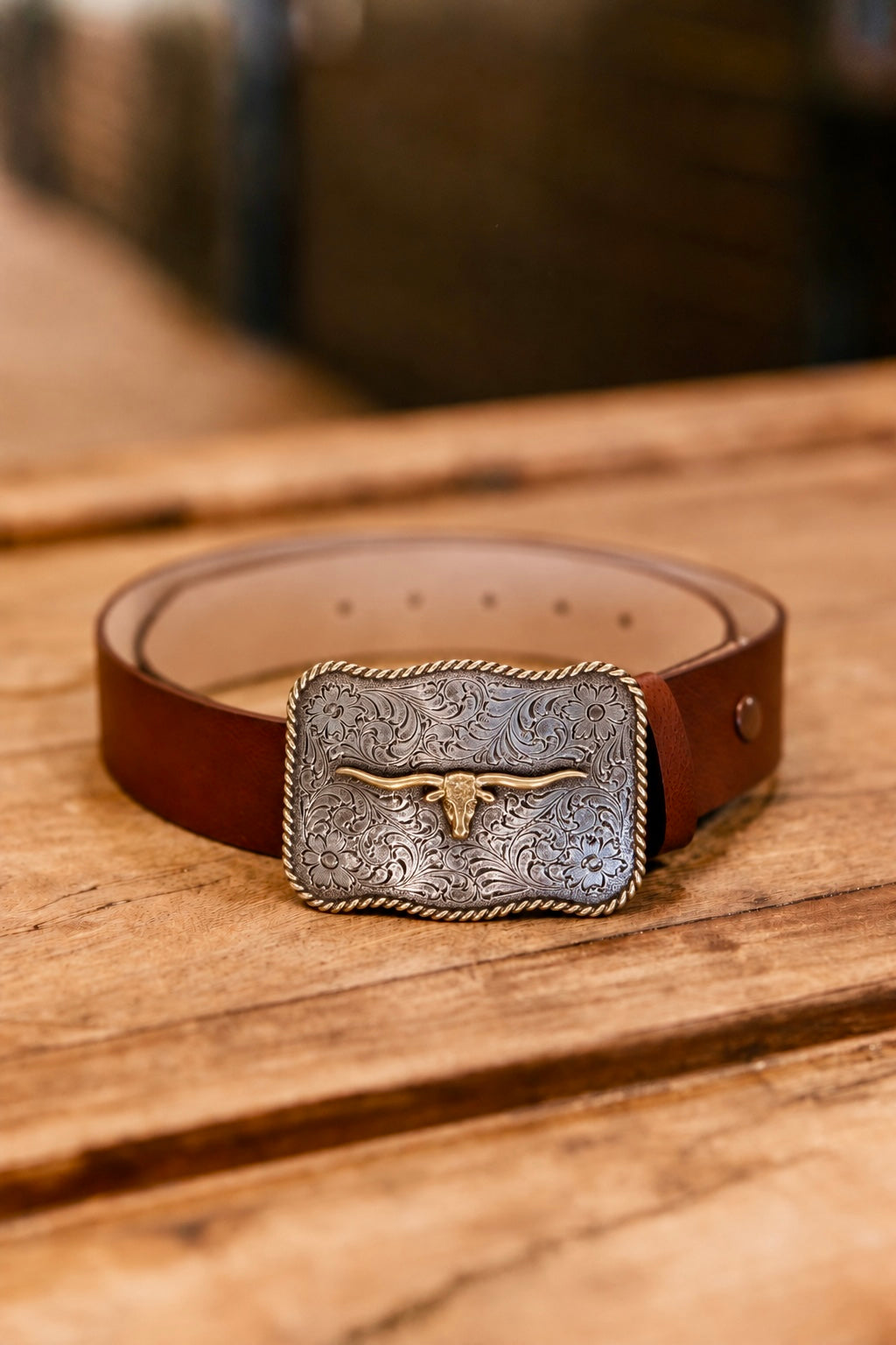 The "Maverick" Western Belt in Brown
