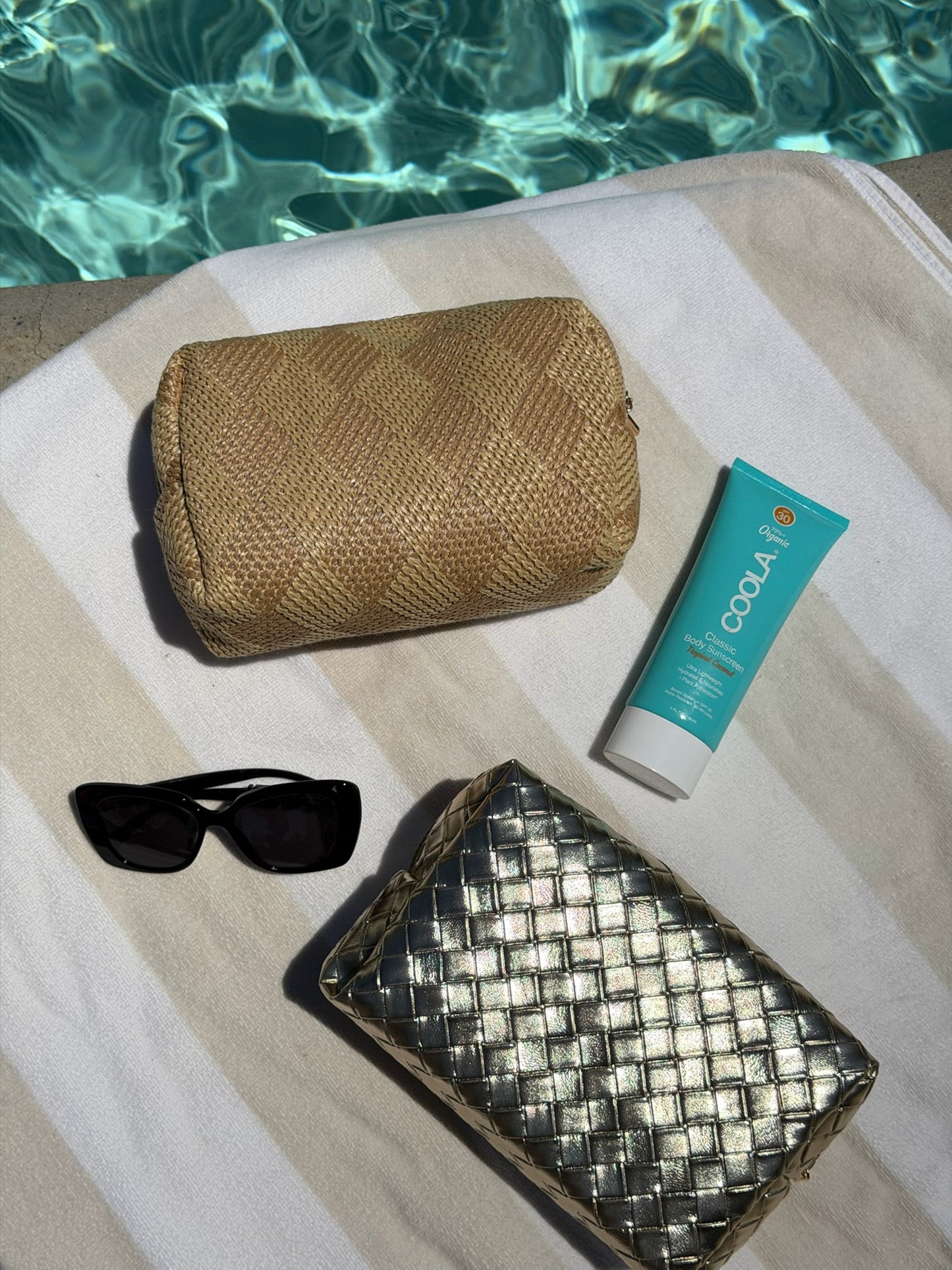 Gold Woven Travel Pouch