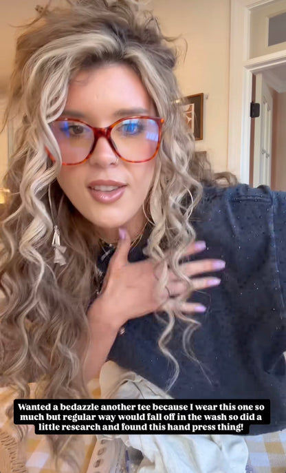 AS SEEN ON CASSIDY! The “Brooklyn" Cropped Rhinestone Tee in 5 Colors - PREORDER