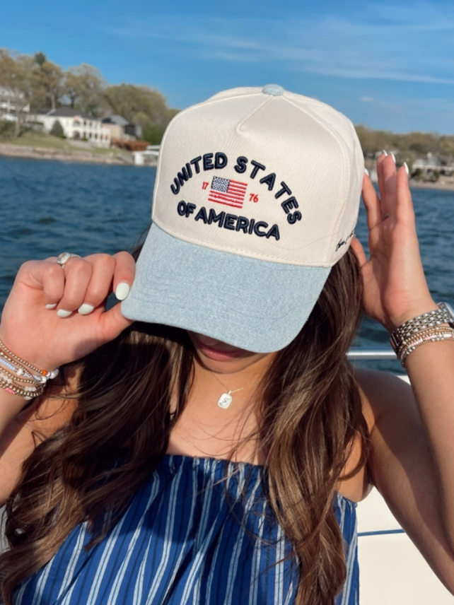United States of America Embroidered Trucker Hat