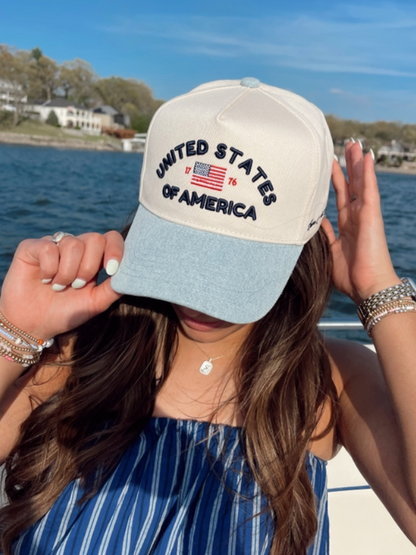 United States of America Embroidered Trucker Hat