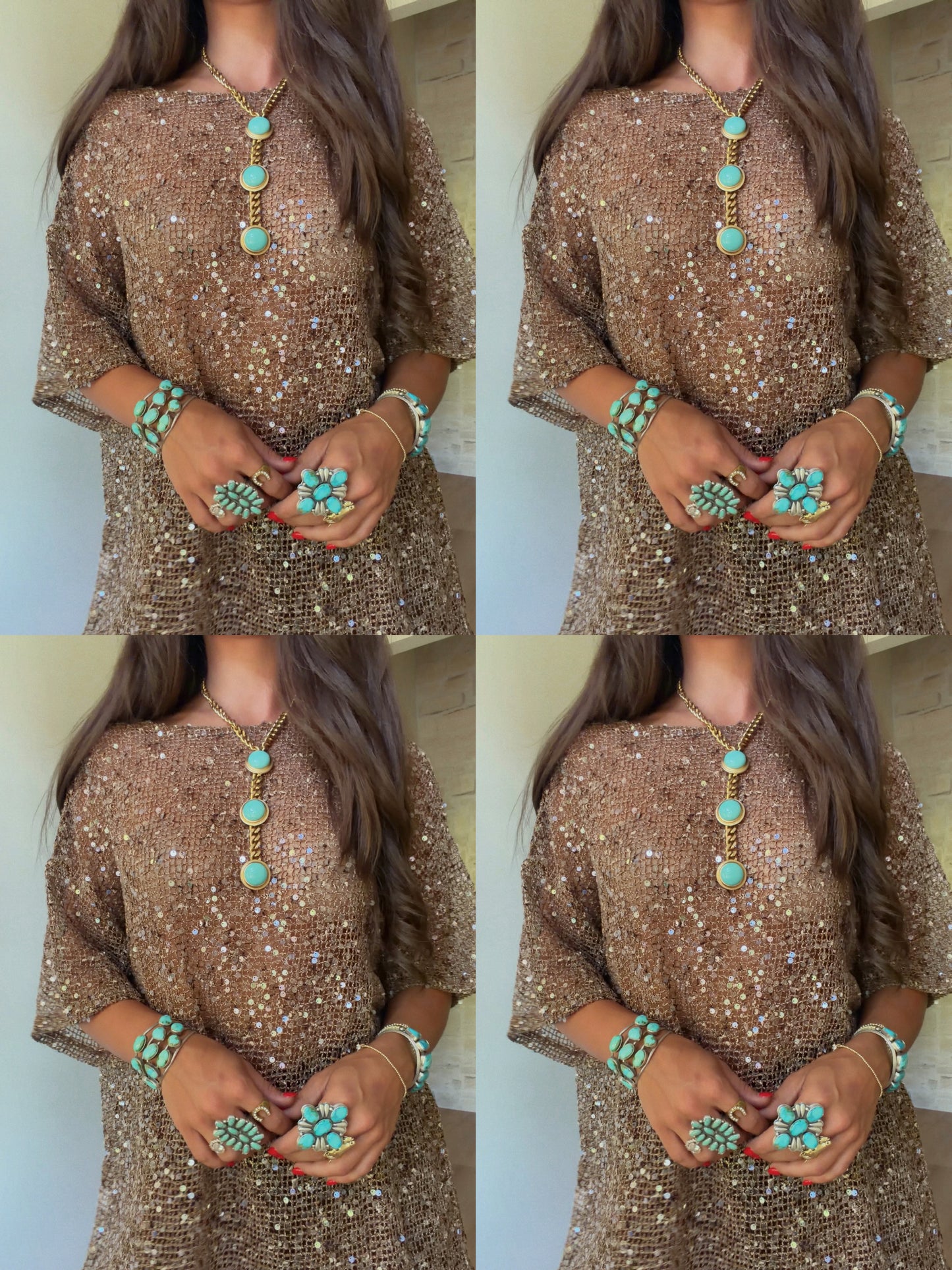 Sequin Oversized Top in 4 Colors - PREORDER