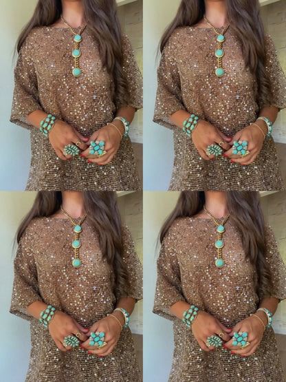 Sequin Oversized Top in 4 Colors - PREORDER