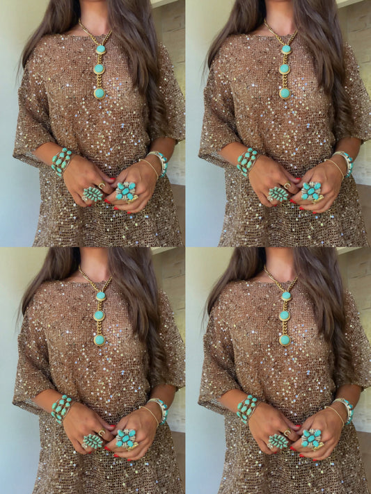 Sequin Oversized Top in 4 Colors - PREORDER