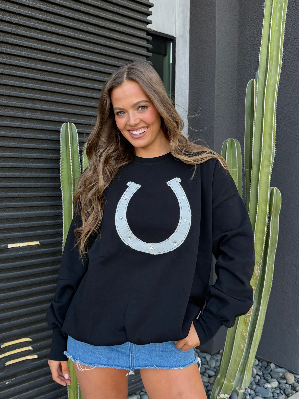 Horseshoe Sweatshirt in Black