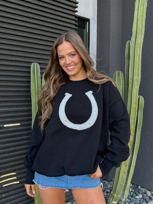 Horseshoe Sweatshirt in Black