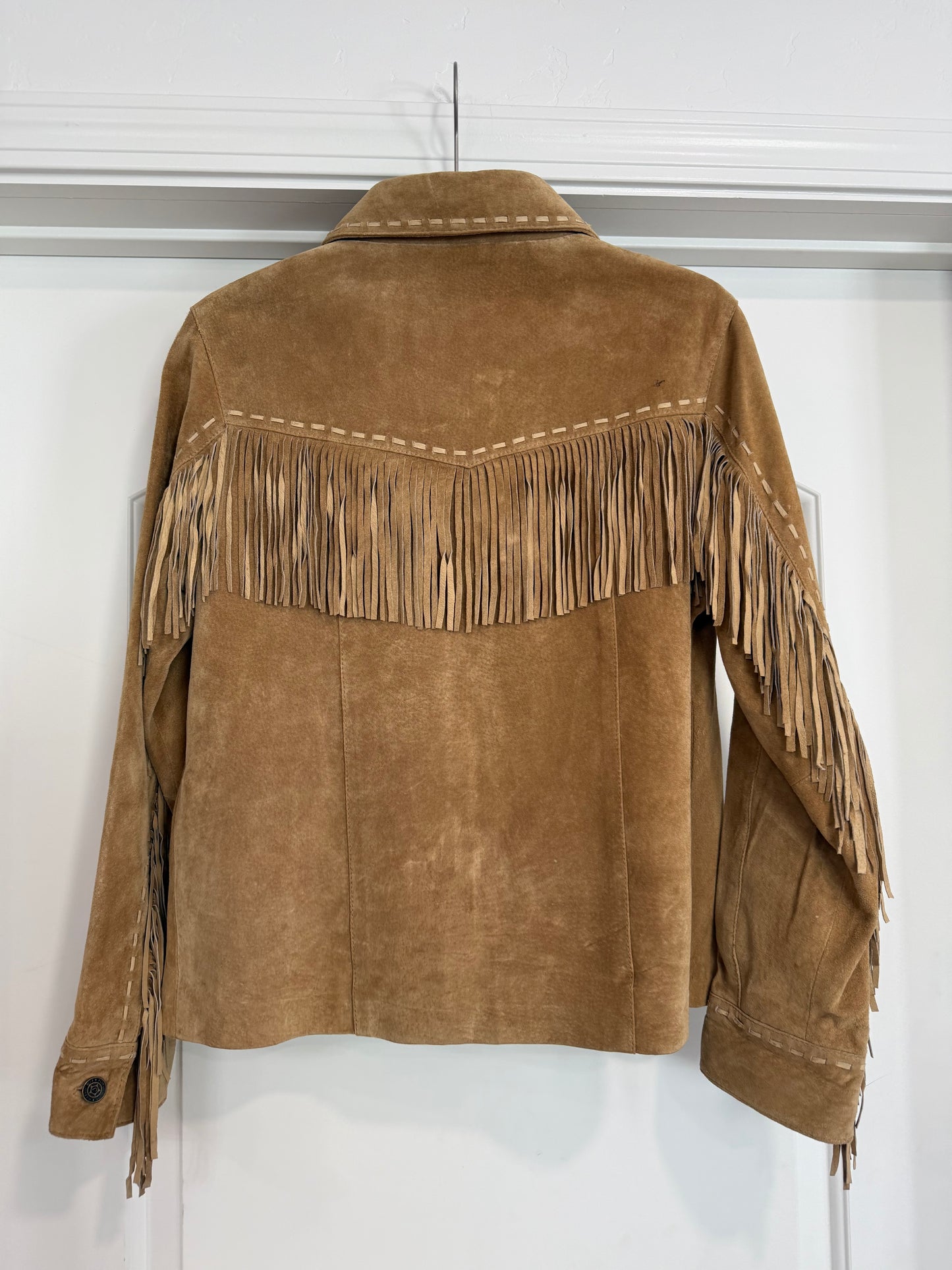 Vintage Tan Suede Fringe Jacket Size Medium