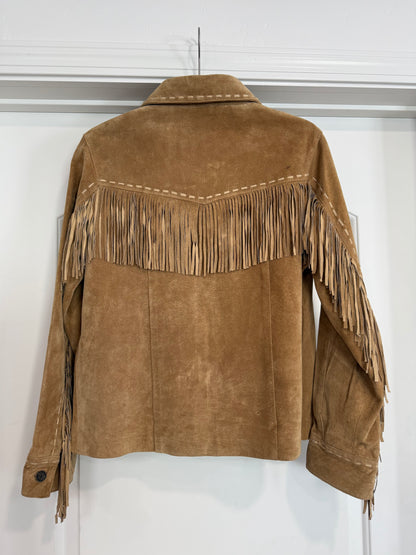 Vintage Tan Suede Fringe Jacket Size Medium