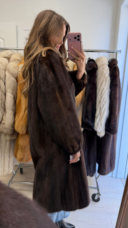 #22 Vintage Mahogany Mink Coat Size Medium