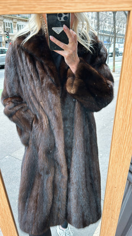 Paris Vintage Mahoghany Mink Fur Coat #20- Size Medium/Large