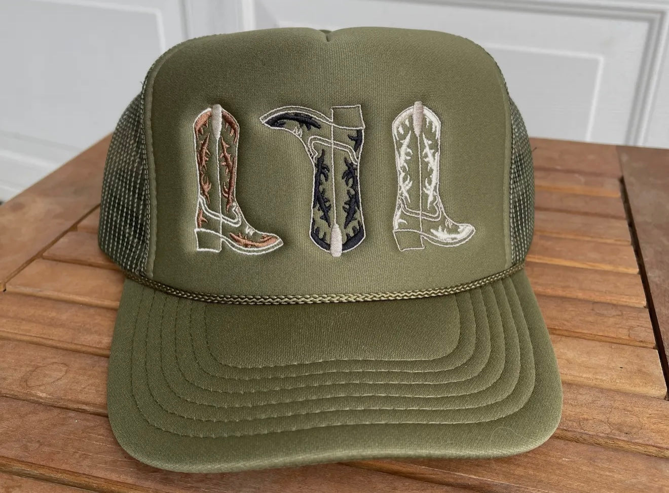 NEW!! Embroidered Cowboy Boot Hat in 3 Colors