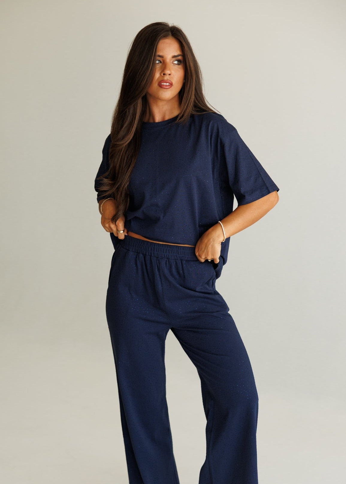 Luxe Lounge Rhinestone Set in Navy