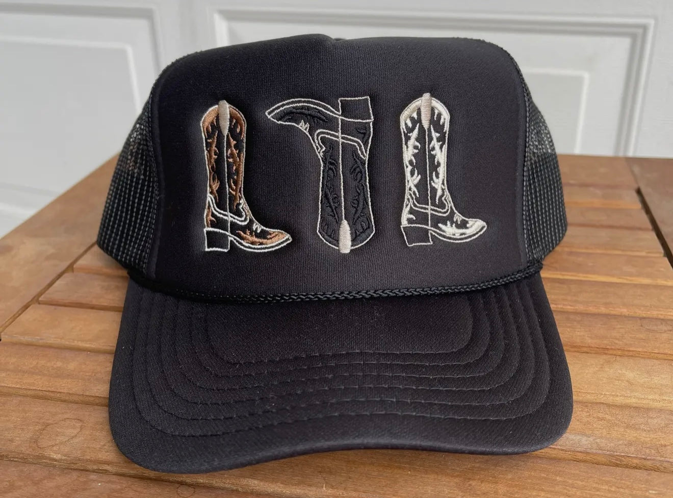 NEW!! Embroidered Cowboy Boot Hat in 3 Colors